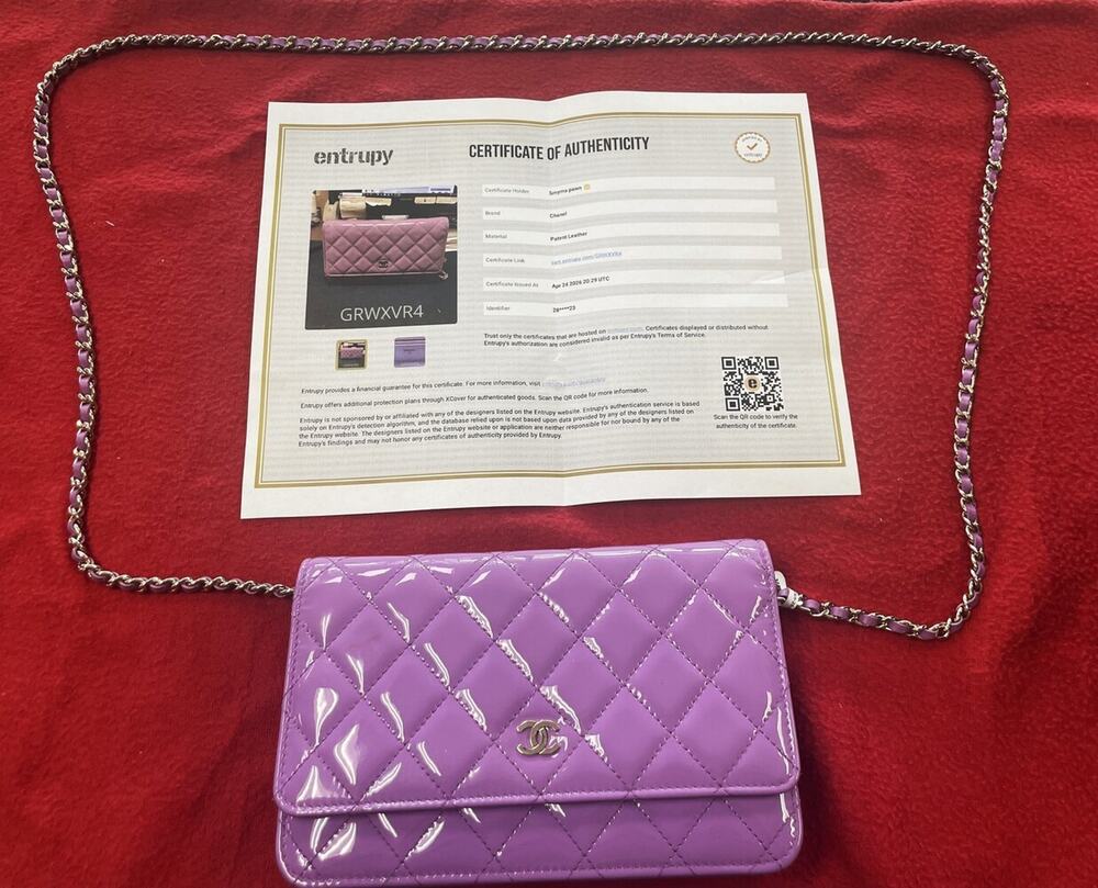 Chanel - Glossy Purple Leather Wallet on Chain w Box & Dust Bag - PPSKN (365469)